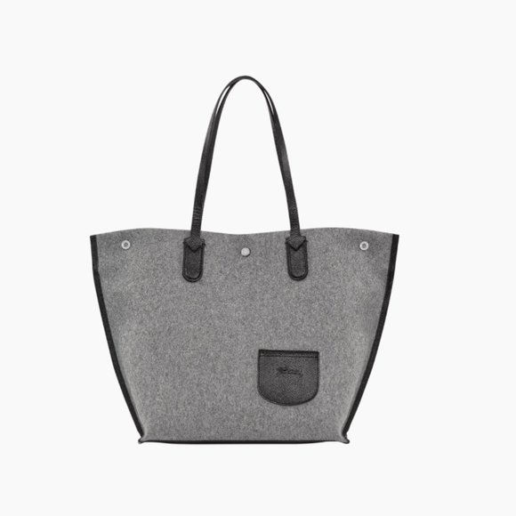 Longchamp Roseau Essential Large Wool w/ Russian Leather Trim Open Tote MSRP$460 - Picture 12 of 13